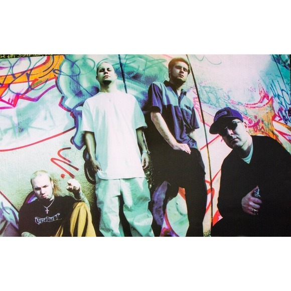 Vintage 1999 Limp Bizkit Group Shot Graffiti 22.5โx34.5โ Poster #6185 NOS - Picture 2 of 8